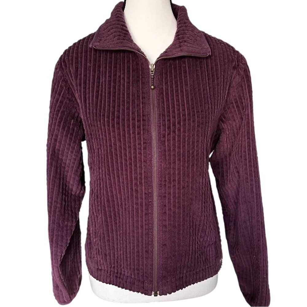 Woolrich Womens 2090 Wineberry Corduroy Full Zip Jacket 100% Cotton Small